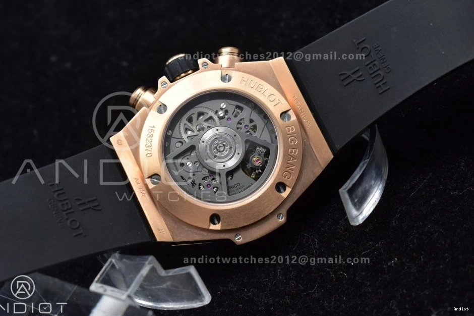 Black RG Edition ZF Big Unico Rubber 1:1 Strap on Hublot Skeleton A1280 Best Dial Bang 0801